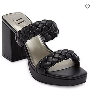 Worthington Womens Lenning Heeled Sandals Sz 9.5 Black